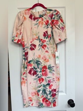 Calvin Klein Pink Floral Midi Dress 8
